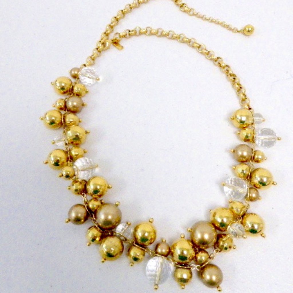 Kate Spade Statement Necklace Gold + Clear Ball